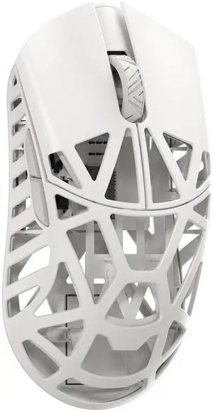 MK x WLMOUSE Beast X Pro Wireless 8K Mouse Milky White Side Slits Omron Optical