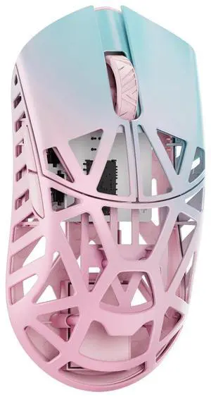 MK x WLMOUSE Beast X Pro Wireless 8K Mouse Blue and Pink Side Slits Omron Optical