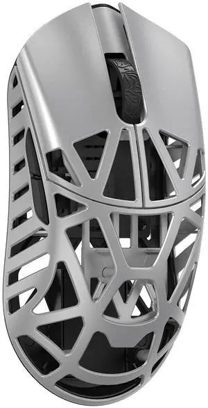 MK x WLMOUSE Beast X Mini Pro Wireless 8K Mouse Silver Side Slits TTC Black Dot