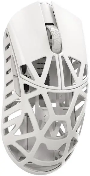 MK x WLMOUSE Beast X Mini Pro Wireless 8K Mouse Milky White Side Slits Omron Optical