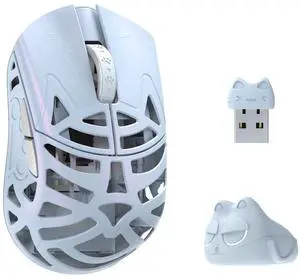 MK x WLMOUSE Beast Miao 8K Wireless Mouse Ice Blue TTC Black Dot