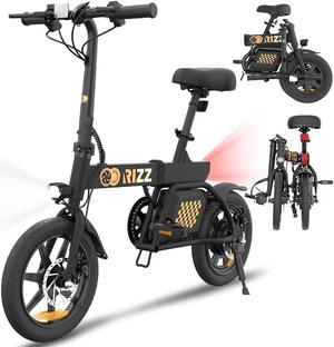 Gyrocopters Rizz Foldable Electric Bike, up to 55 km ( 34 mi) PAS range by 36V battery electric bike, up to 25km/h (15.5 mph) speed by 350 W motor, UL-2849 safety, Anti-theft GPS tracker