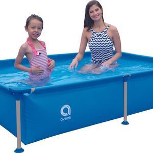 Avenli Steel Pro Above Ground Swimming Pool For Kids | Rectangular Outdoor Swimming Pool| Easy Setup Kids Pool for Backyard| 6.1ft x 4.1ft x 1.3ft