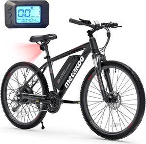 Metakoo Cybertrack 100 Electric Bike for Adults | 26" Ebike with BAFANG Motor, 32km/h Speed Mountain Bike, Range upto 91km, 10.4AH Removable Battery, LCD Display, Suspension Fork, Shimano 7 Speed Gear