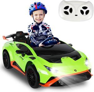 Lamborghini Kids Two-seater Huracan STO Ride on car | Speed: up to 6 km/h | Run time Up to 55 Minutes | Remote Control | Interactive Play | Realistic Sounds | Safe Design | LED Lights