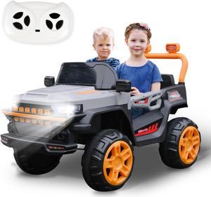 Kids Ride-On Truck (two-seater) | Speed 5-8km/h | Usage time: Up to 50 min. | LED Headlights | Bumpers | Reflective Mirrors | Rechargeable Battery | Speed & Swing modes | Dual control | Music modes