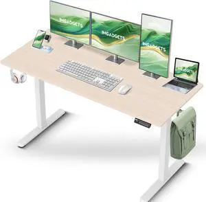 IMGadgets Standing Electric Adjustable Desk | Large Workspace with 2 hooks | Ergonomic Sit-Stand Desk | 3-Memory Settings | Scratch-Resistant & Waterproof | Quiet Operation <55dB 55" x 24" Walnut IMGadgets Standing Electric Adjustable Desk | Large Workspace with 2 hooks | Ergonomic Sit-Stand Desk | 3-Memory Settings | Scratch-Resistant & Waterproof | Quiet Operation <55dB 55" x 24" Walnut