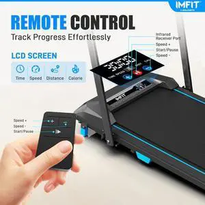 IMFIT Walking Pad Pro Treadmill | Compact Foldable Design | Quiet Operation | Manual Incline | Handrail for Extra Support | Tablet Mount | Remote Control | Space-Saving | 265 lbs Capacity IMFIT Walking Pad Pro Treadmill | Compact Foldable Design | Quiet Operation | Manual Incline | Handrail for Extra Support | Tablet Mount | Remote Control | Space-Saving | 265 lbs Capacity