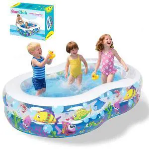 Ocean 8 Inflatable Kids Pool | Kiddie Pool for toddlers | Above Ground Summer Outside Pools |Garden and Backyard Pool |5.7ft x 3.5ft x 1.5ft (L x W x H)