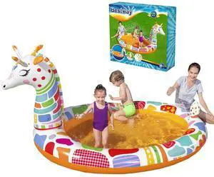 H2OGO! Groovy Giraffe Inflatable Play Pool for Kids | Inflatable Kiddie Pool with Sprayer | Baby Swimming Pool | Garden and Backyard Pool| 8.7ft x 5.1ft x 4.1ft