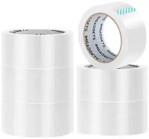 IMGadgets Clear Packaging Tape | 48mm x 100m Heavy-Duty Roll | Strong Adhesive with Propanoic Acid Glue | 45 Micron Thick | Moisture-Resistant & High Tensile Strength | Ideal for Sealing Boxes, Parcel