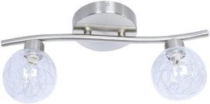 Xtricity - 2 Heads Ceiling Light,  14.17'' Width, From The Oscar Collection, Silver