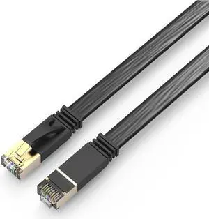 HP - Cat7 U / FTP Flat Ethernet Network Cable, 600MHz, 10Gbps, RJ45, Black
