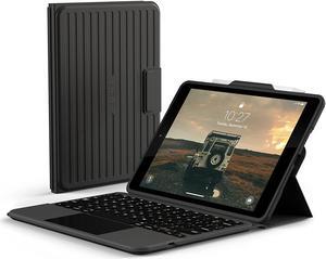 URBAN ARMOR GEAR UAG iPad 10.2 iPad 9th Generation Case with Keyboard, Black/Ash, English Rugged Bluetooth Wireless Keyboard Multi-Touch Trackpad Backlit Keys Protective Smart Cover Folio
