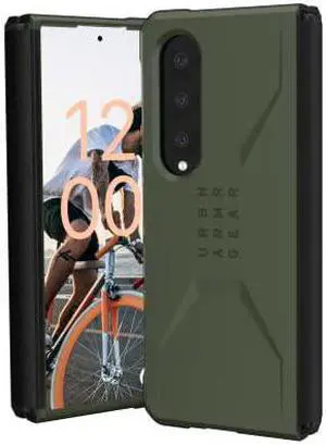 UAG Designed for Samsung Galaxy Z Fold 4 Case 2022 Green Olive Civilian Sleek Ultra-Thin Shock-Absorbent Protective Cover by URBAN ARMOR GEAR