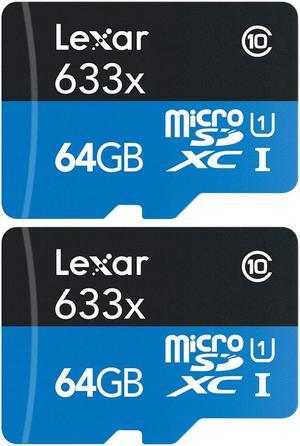 Lexar High-Performance 633x microSDHC/microSDXC UHS-I 64gb Memory Card 2 Pack Lexar High-Performance 633x microSDHC/microSDXC UHS-I 64gb Memory Card 2 Pack