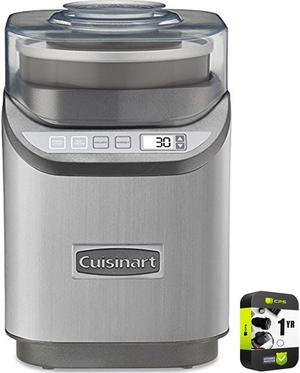 Cuisinart Electronic Ice Cream Maker Brushed Chrome with Extended Warranty