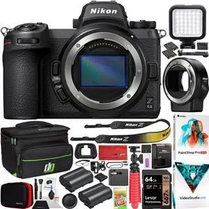 Nikon Z6II Mirrorless Camera Body Full Frame + FTZ Lens Mount Adapter Kit Bundle Nikon Z6II Mirrorless Camera Body Full Frame + FTZ Lens Mount Adapter Kit Bundle