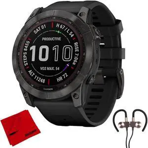 Garmin 010-02541-10 Fenix 7X Sapphire Solar Smartwatch w/ Accessories Bundle