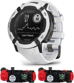 Garmin Instinct 2X Solar Rugged GPS Smartwatch Whitestone + 2x Tactical Bracelet