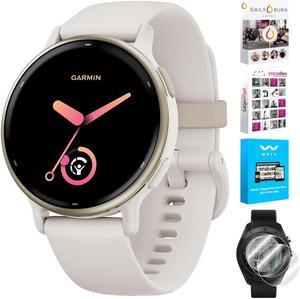 Garmin 010-02862-11 Vivoactive 5 Fitness Smartwatch, Ivory w/ Accessories Kit
