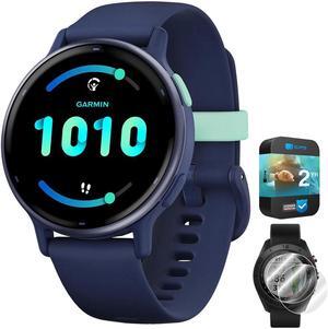 Garmin 010-02862-12 Vivoactive 5 Fitness Smartwatch, Navy w/ Warranty Bundle