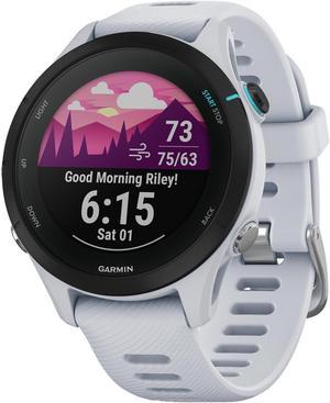 Garmin Forerunner® 255S Music, Smaller GPS Running Smartwatch with Music, Whitestone