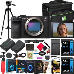 Sony a7CR Full Frame Mirrorless Camera Body Black + Bag & Accessories Kit Bundle