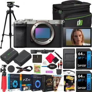 Sony a7CR Full Frame Mirrorless Camera Body Silver + Bag & Accessories Kit Bundle