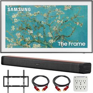 Samsung 32 The Frame QLED HDR 4K Smart TV w Deco Home 60W Soundbar Bundle 2023