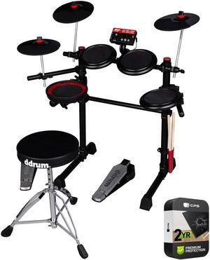DDRUM Complete Electronic Drum Set w/ Mesh Drum Heads Black/Red+2 Year Warranty