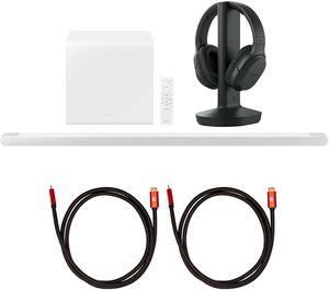 Samsung HW-S801B 3.1.2ch Soundbar w/ Wireless Dolby Atmos, White + Sony RF400 Headphones