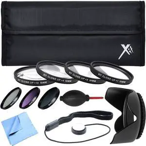 Xit Pro UV CPL FLD Lens Filter + Close-Up Macro Accessory Kit for 58mm Filter Size