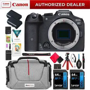 Canon EOS R7 Mirrorless APS-C Camera Body + Essential Accessories Kit Bundle