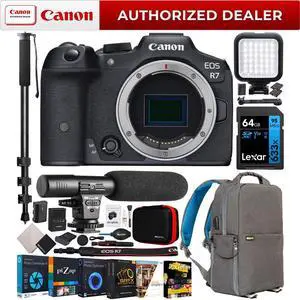 Canon EOS R7 Mirrorless APS-C Camera with 4K Video 32.5MP CMOS Sensor Body Bundle