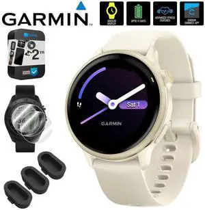 Garmin VIVOACTIVE 6 Health and Fitness GPS Smartwatch, Bone + Warranty Bundle Garmin VIVOACTIVE 6 Health and Fitness GPS Smartwatch, Bone + Warranty Bundle