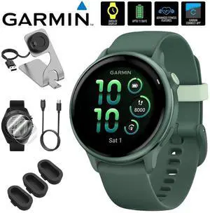 Garmin VIVOACTIVE 6 Health & Fitness GPS Smartwatch, Jasper Green + Accessories Bundle Garmin VIVOACTIVE 6 Health & Fitness GPS Smartwatch, Jasper Green + Accessories Bundle