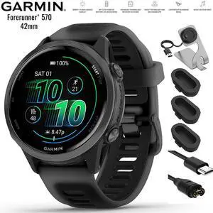 Garmin Forerunner 570 - 42mm GPS Smartwatch Black Band with Charging Dock Bundle Garmin Forerunner 570 - 42mm GPS Smartwatch Black Band with Charging Dock Bundle