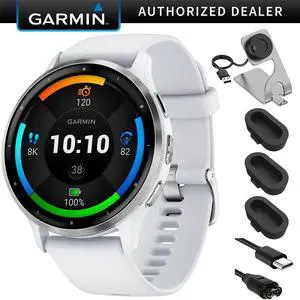 Garmin Venu 3 GPS Smartwatch with Whitestone Case 45mm + Charging Dock Bundle