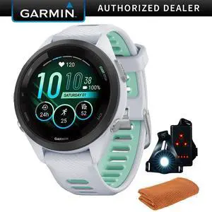 Garmin Forerunner 265S GPS Smartwatch, Whitestone/Neo Tropic w/ Accessories Bundle Garmin Forerunner 265S GPS Smartwatch, Whitestone/Neo Tropic w/ Accessories Bundle