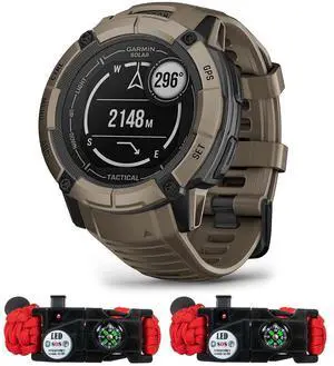 Garmin Instinct 2X Solar GPS Smartwatch Tactical Edition Tan with 2x Bracelet