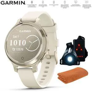 Garmin Lily 2 Active Smartwatch Gold with Bone Silicone Band + Towel and Light Garmin Lily 2 Active Smartwatch Gold with Bone Silicone Band + Towel and Light