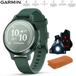 Garmin Lily 2 Active Smartwatch Green with Green Silicone Band + Towel and Light Garmin Lily 2 Active Smartwatch Green with Green Silicone Band + Towel and Light