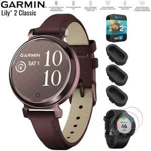 Garmin Lily 2 Classic Bronze with Leather Band Smartwatch+2 Year Warranty Bundle