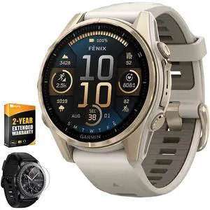 Garmin 010-02903-10 Fenix 8 43 mm, AMOLED, Sapphire, Soft Gold + Warranty Bundle