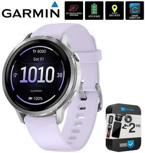 Garmin Venu 4 41mm Health & Fitness GPS Smartwatch, Silver +2YR Warranty Bundle