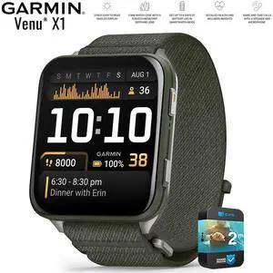 Garmin Venu X1 Premium GPS Smartwatch Moss Titanium with 2 Year Warranty