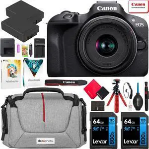 Canon EOS R100 Mirrorless Camera + 18-45mm F4.5-6.3 IS STM Lens Kit Essential Bundle