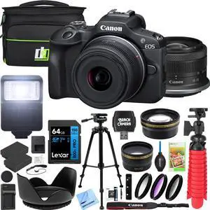 Canon EOS R100 Mirrorless Camera + 18-45mm F4.5-6.3 IS STM Lens Kit Premier Bundle