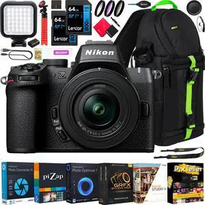 Nikon Z50II Mirrorless Camera 4K DX Body + 16-50mm VR Lens Kit + Accessories Bundle